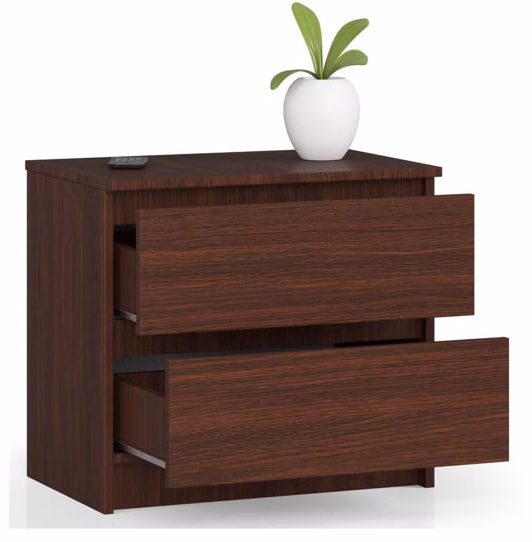 Comodino da 60 cm con 2 cassetti; credenza, mobile da 55 cm di altezza e 40 cm di profondità