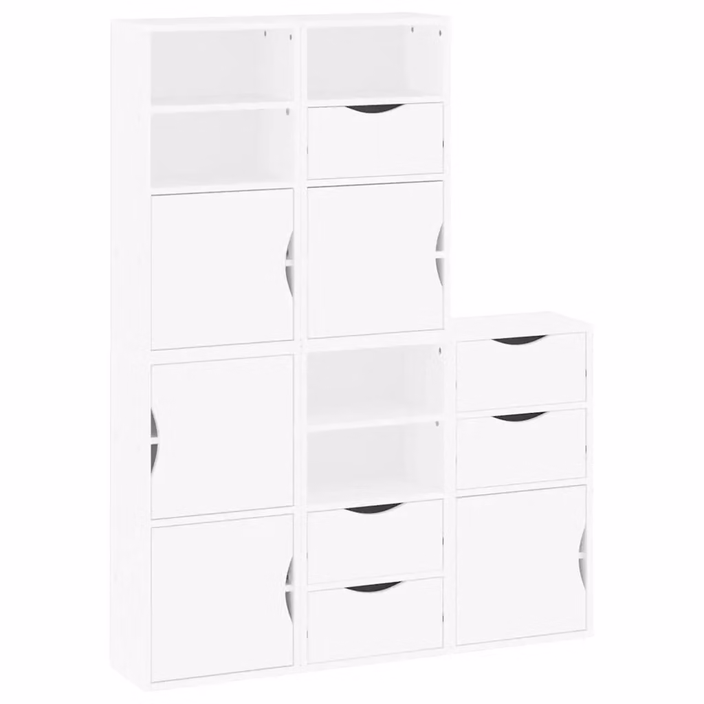 Set di 5 armadietti a muro vidaXL ODDA in legno di pino bianco L/P/H: 40 x 24 x 79 cm – 2
