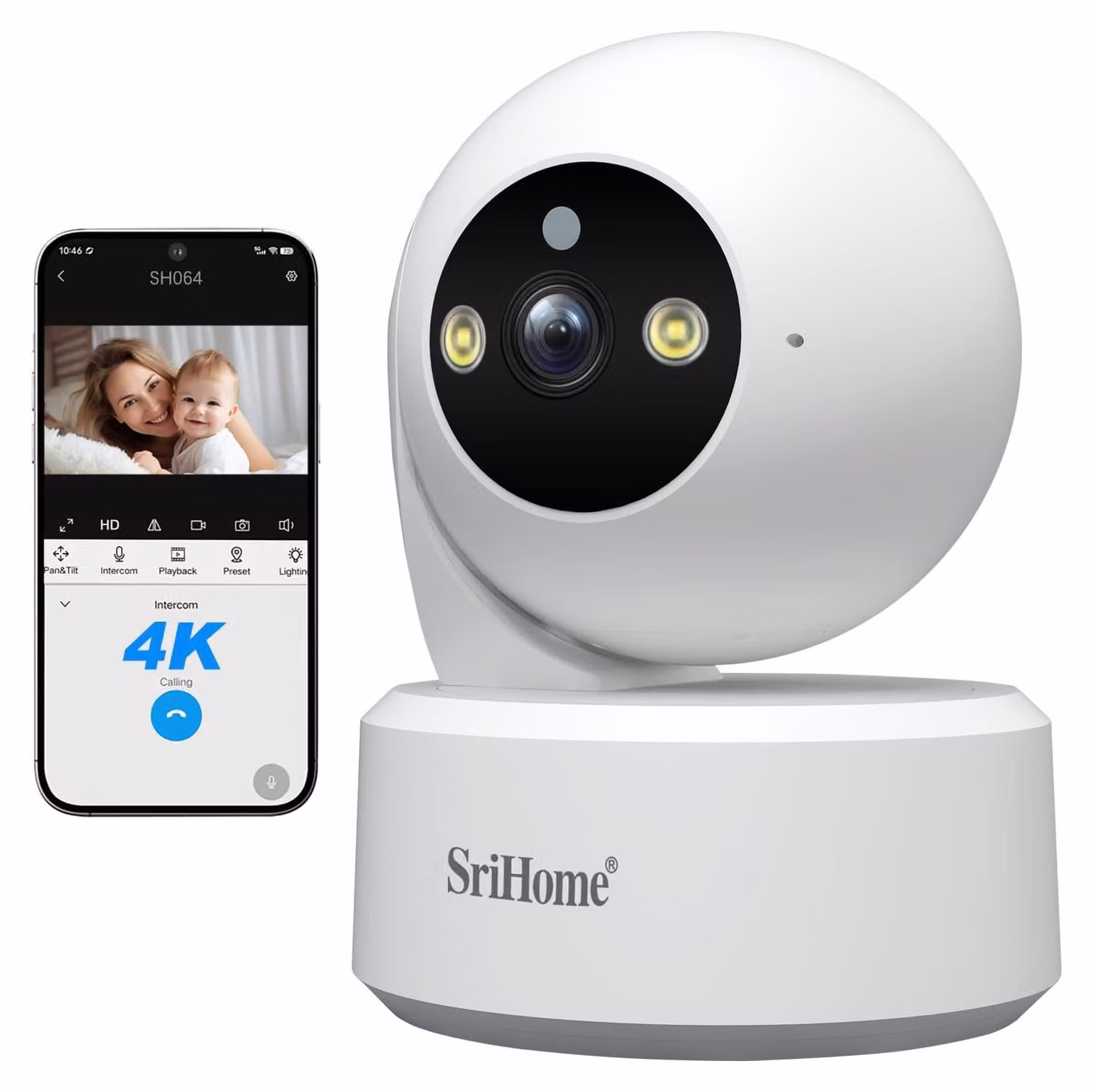 Telecamera di videosorveglianza, 8 MP, Wi-Fi, telecamera IP PTZ, rilevamento del movimento umano, visione notturna