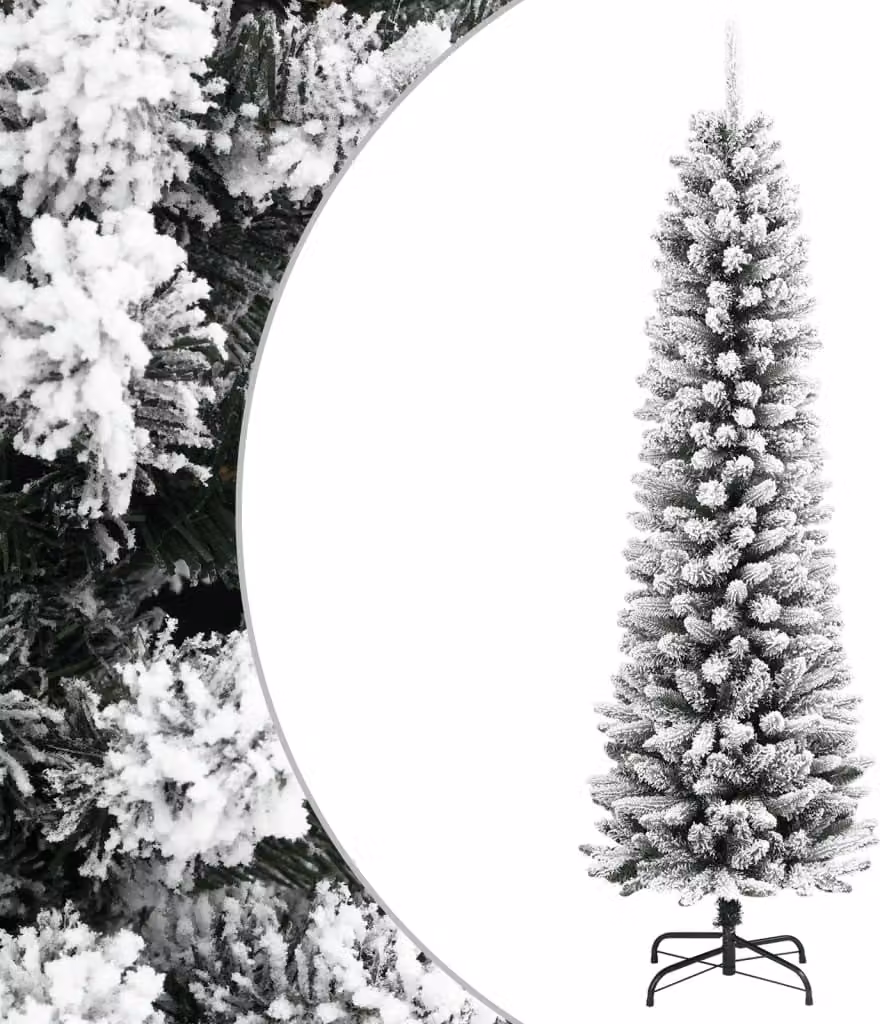 Maison Exclusive - Albero di Natale artificiale, modello slanciato con effetto neve, altezza 120 cm, realizzato in PVC e PE