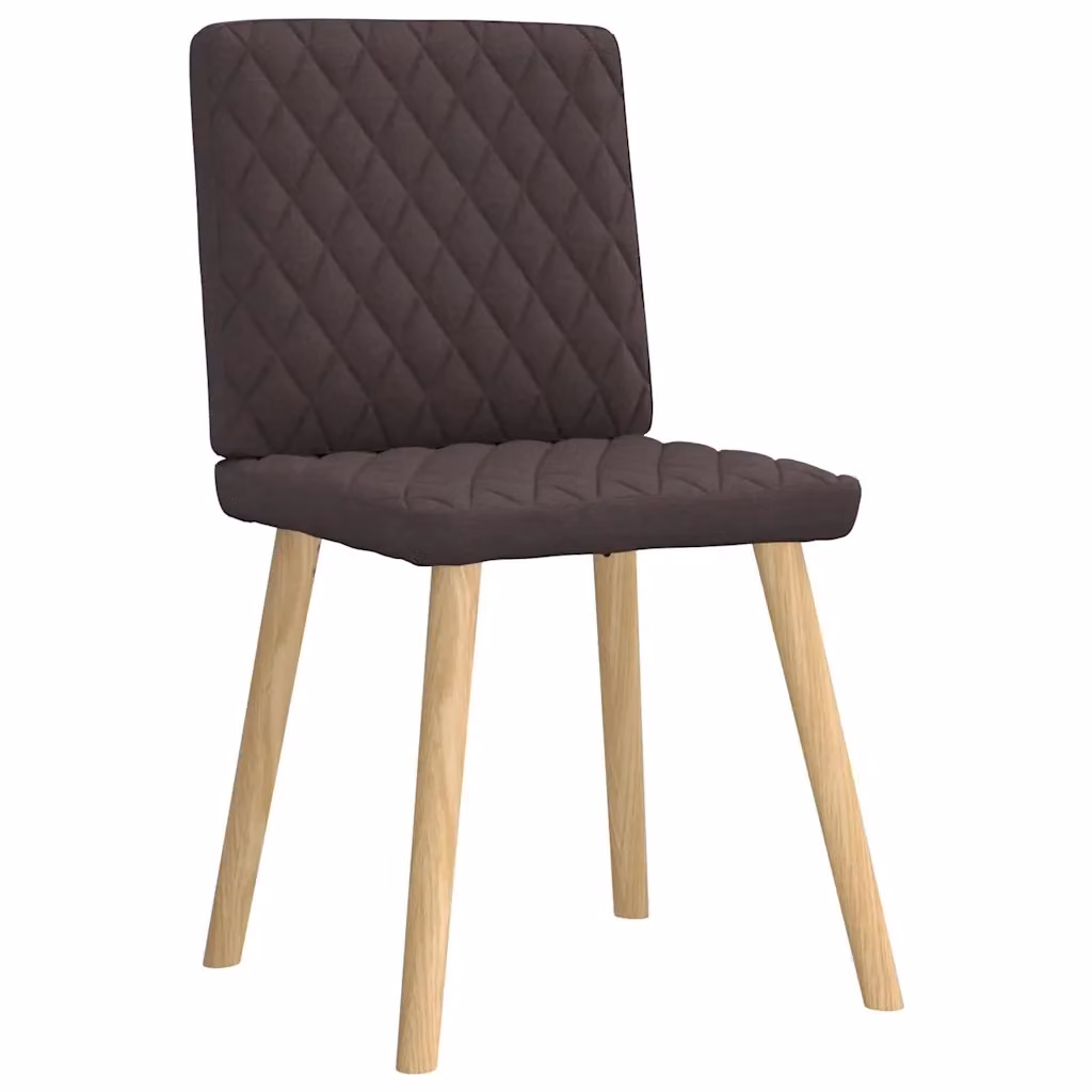 Set di 6 sedie da pranzo vidaXL in tessuto marrone con struttura in legno e metallo per soggiorno e cucina – 2