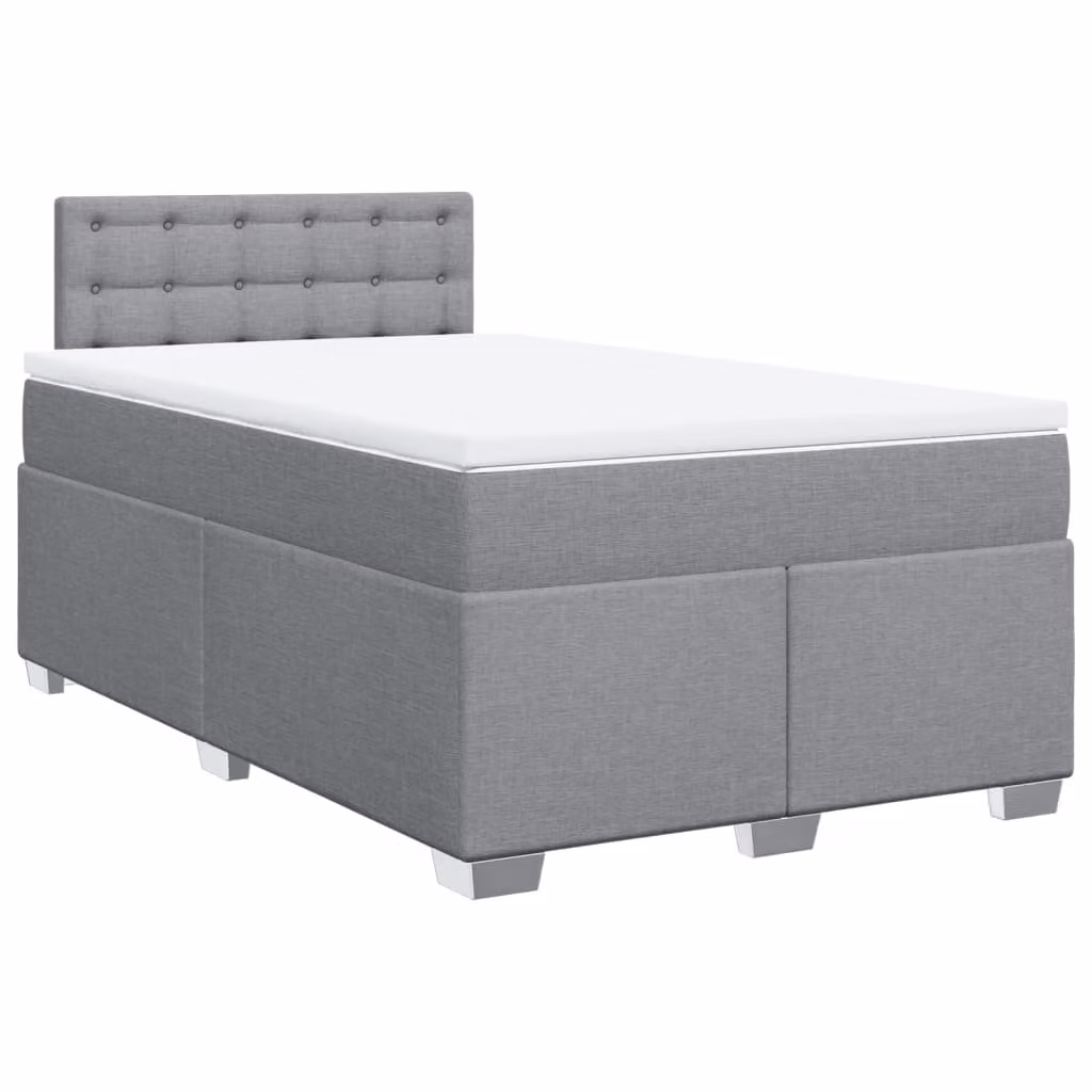 Giroletto a Molle con Materasso Grigio Chiaro 120x200cm Tessuto