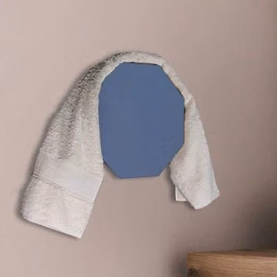 Scaldasalviette elettrico Hom Nazca in ceramica e metallo azzurro opaco, Altezza: 29,5 cm, 70W