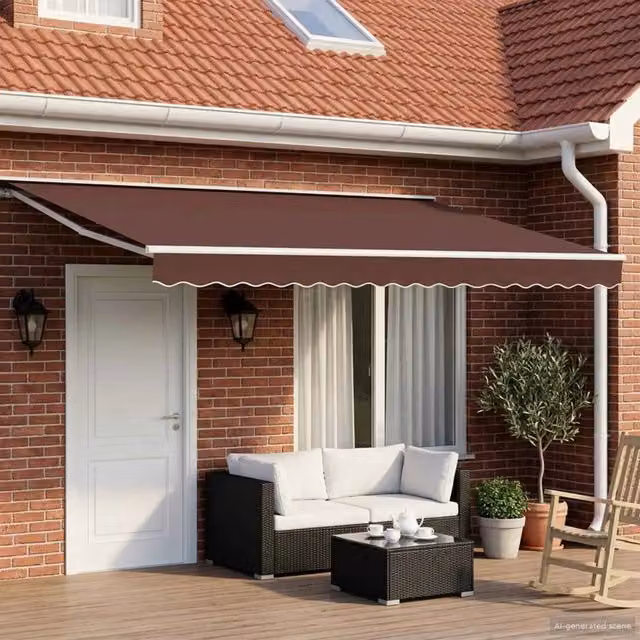 Tenda retrattile manuale Marrone 5 x 3 m 3420331