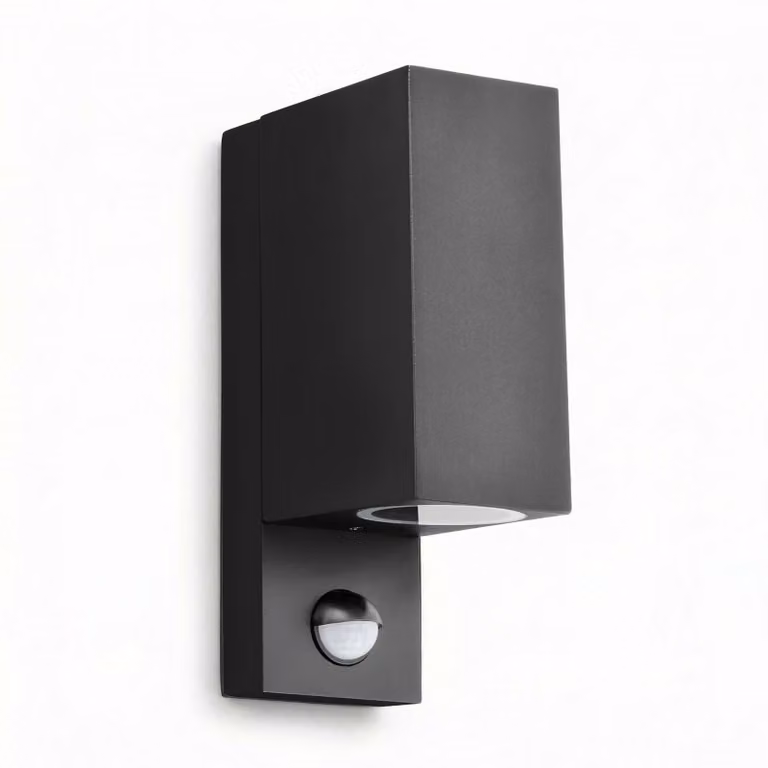 Lampada da parete per esterni Maxkomfort IP44 nera 1268E1-SN Up&Down con sensore di movimento