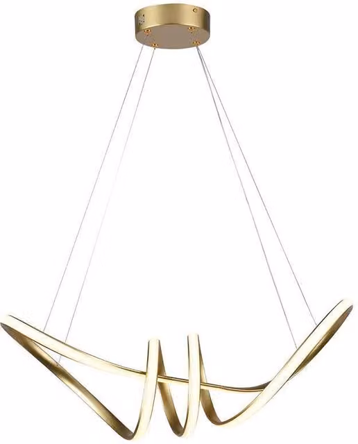 Lampada a sospensione LED lineare V-TAC oro, luce bianca calda 3000K, design moderno per cucina e sala da pranzo