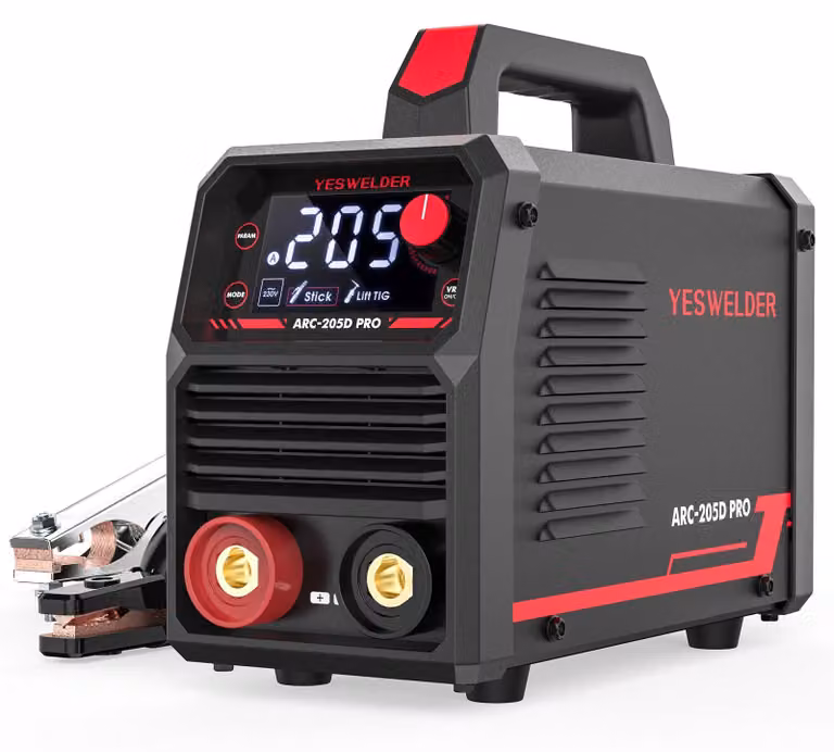Saldatrice ad elettrodo da 205 A - Inverter portatile per saldatura MMA e TIG (Lift) - Colore: rosso
