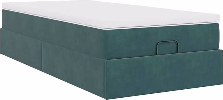 Struttura Letto Pouf con Materasso 80x200 cm Velluto