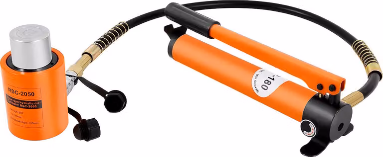 Pompa idraulica manuale, colore arancione, capacità 20 tonnellate, 350 cc di olio, realizzata in acciaio, ideale per garage e officine