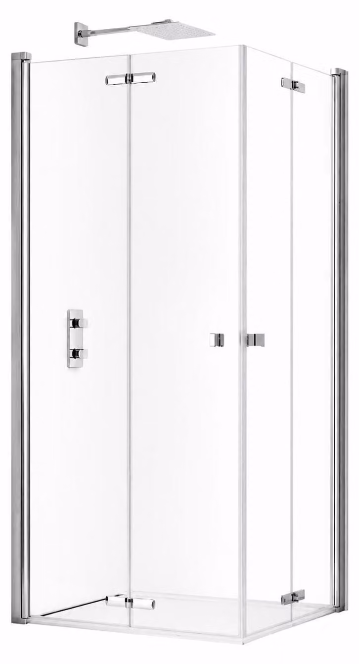 Cabina doccia SAT SK 90x90 cm ingresso angolare Easy Clean superficie cromata, vetro trasparente