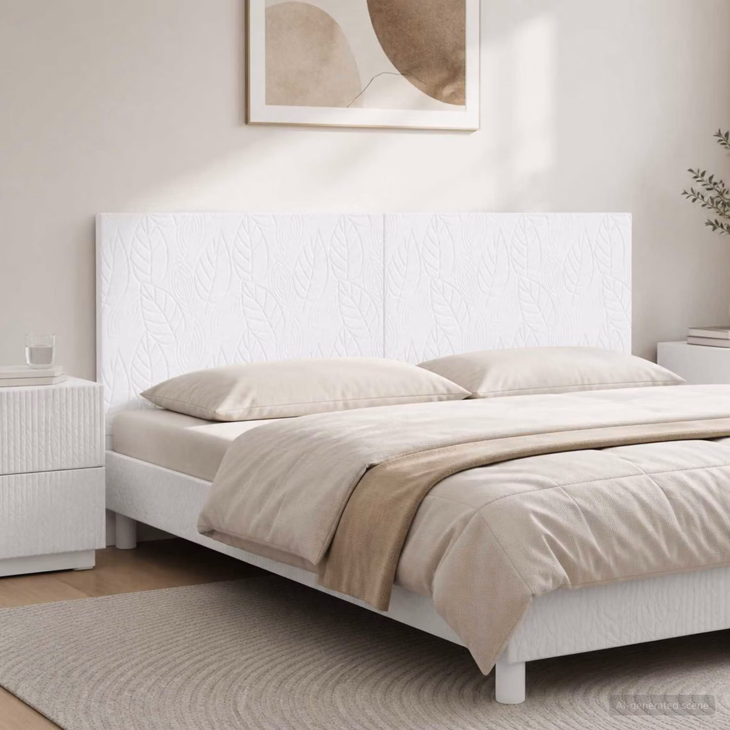 Testiera da muro vidaXL DELFT in legno ingegnerizzato bianco con ripiano integrato