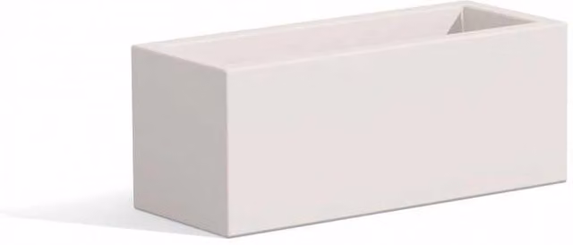 Vaso Fioriera Moderna di Design Monacis in Polimero Bianco per Interno ed Esterno L: 100 cm, P: 40 cm, H: 40 cm