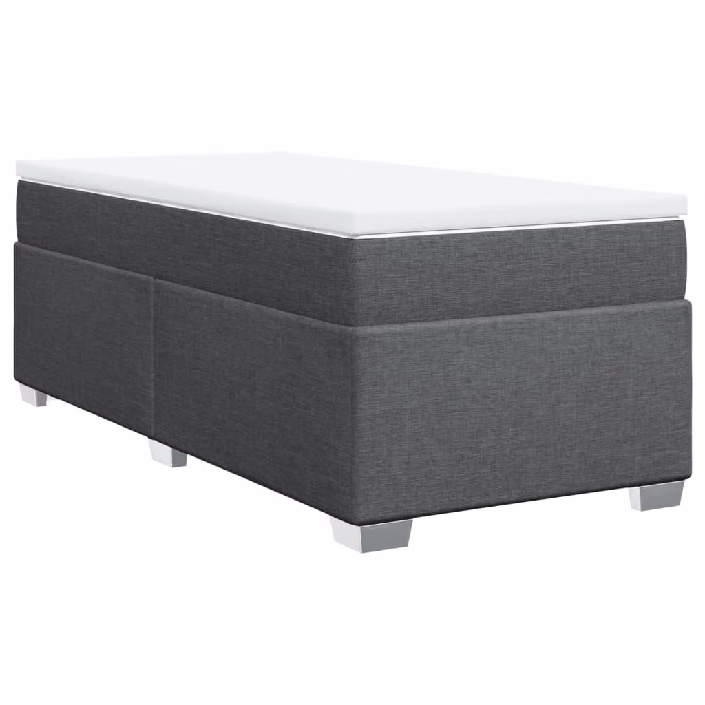 Giroletto a Molle con Materasso Grigio Scuro 80x200 cm Tessuto