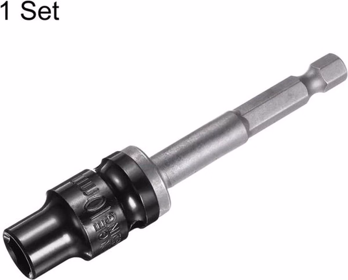 Cacciavite a bussola a 6 punte da 1/2 di pollice - Inserimento a bussola metrico da 10 mm - Adattatore da 1/4 di pollice - Acciaio CR-V - Set di utensili - Viti a esagono - 1,5