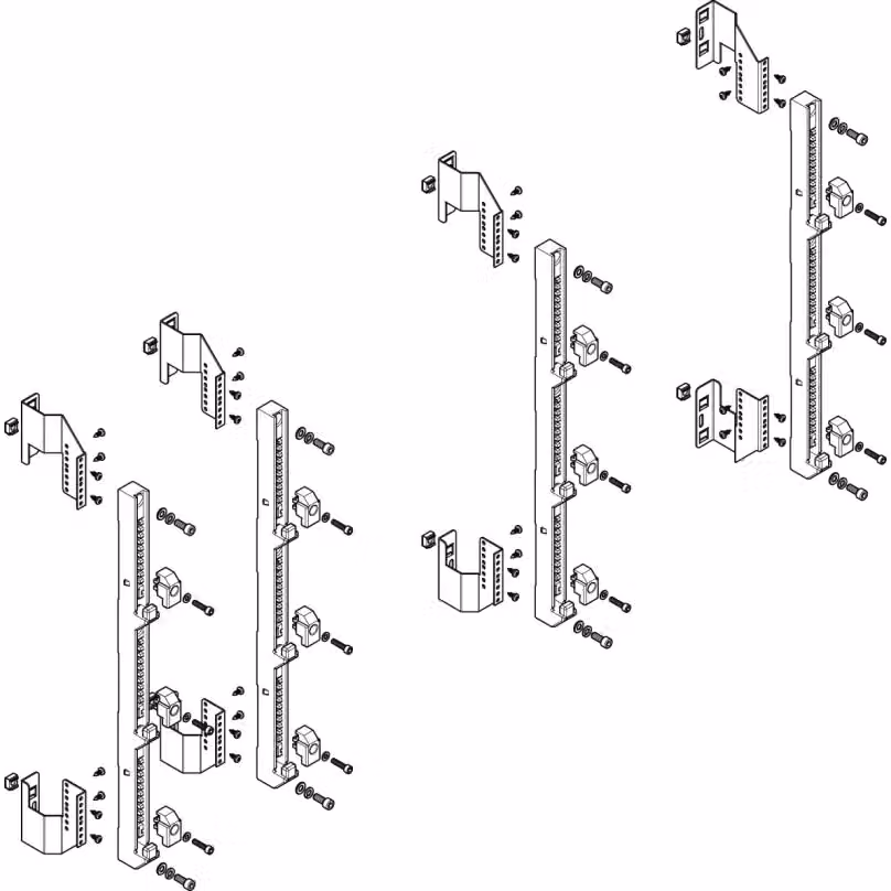 Modulo barra collettrice ABN profonda 5FB/5RE 185 mm per CU 30x10 - 60x10 mm, a 3 poli, EBM 150 mm MTS55903