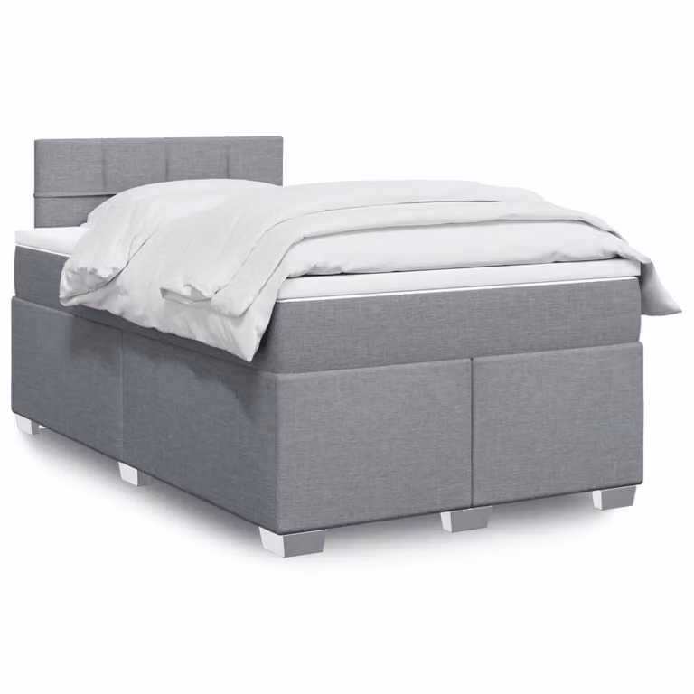 Maison Exclusive - Letto boxspring con materasso Grigio chiaro 120x200 cm Tessuto