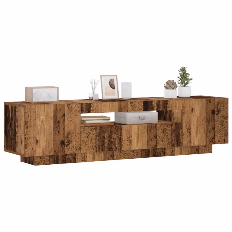 Mobile Porta TV vidaXL con Illuminazione LED Integrata, Colore Marrone, L/P/H: 160 x 35 x 40 cm