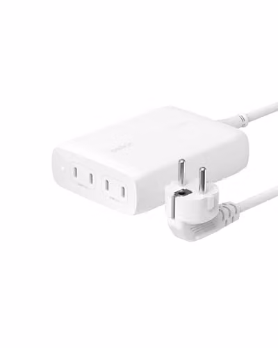 Belkin BoostCharge Pro Caricabatteria multiporta da parete GaN 200 W, 4 porte con ricarica rapida USB-C PD 3.1, cavo da 1,5 m, per MacBook Pro, iPhone 16, iPad Pro, Galaxy S24, Google Pixel ecc.