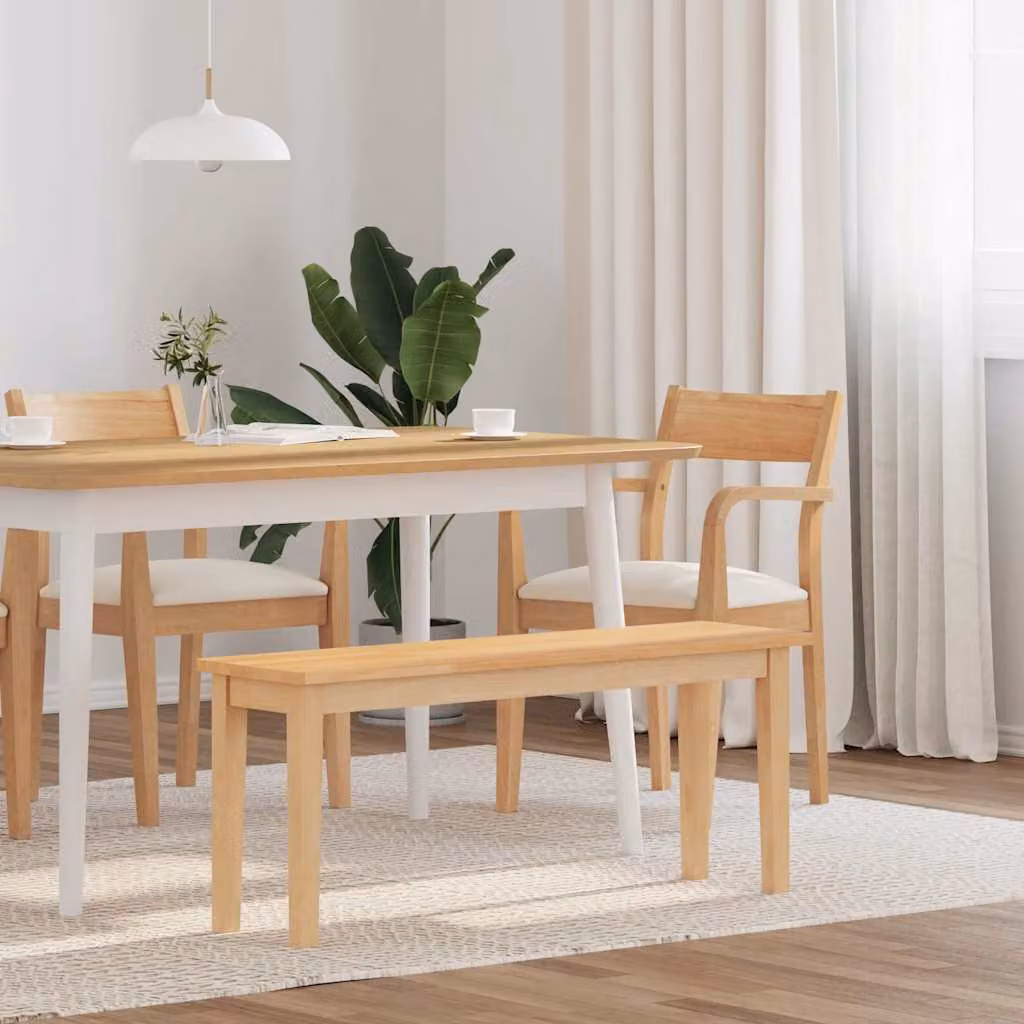 Panca vidaXL in legno di Hevea marrone per cucina e sala da pranzo L: 110 cm