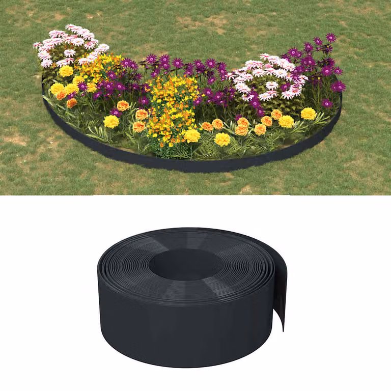 Set di 2 bordure da giardino vidaXL in polietilene nere, Lunghezza: 10 m, Altezza: 20 cm