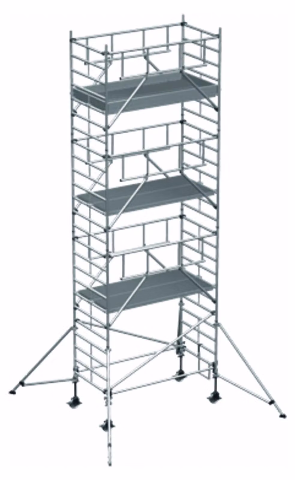 Ponteggio mobile Zarges MultiTower S-PLUS 2T con bracci, larghezza doppia della piattaforma 2,50 m, lunghezza della piattaforma 8,40 m AH