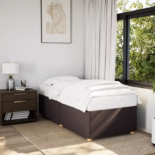 Giroletto vidaXL senza materasso in tessuto marrone L/P: 100 x 200 cm