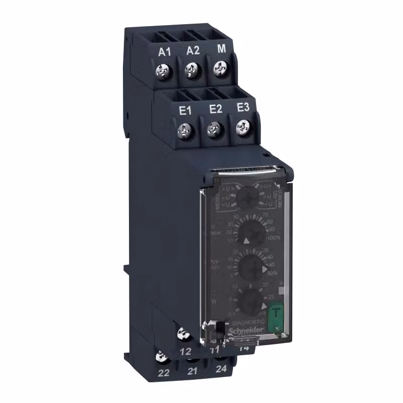 Schneider Electric: dispositivo di monitoraggio sovratensione/sottotensione con memoria, 15-500 V CA/CC, 2 W RM22UA33MT