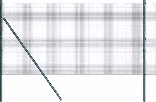 Palo per recinzione tondo in acciaio e PVC verde, H: 140 cm, L: 27 cm, P: 3,2 cm