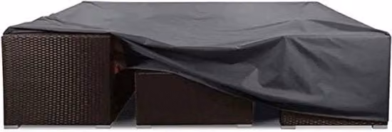 Banco da giardino rettangolare/quadrato - impermeabile - resistente ai raggi UV - tessuto 420D Oxford - set di banco da giardino - tavolo da giardino - misure 300x200x80 cm