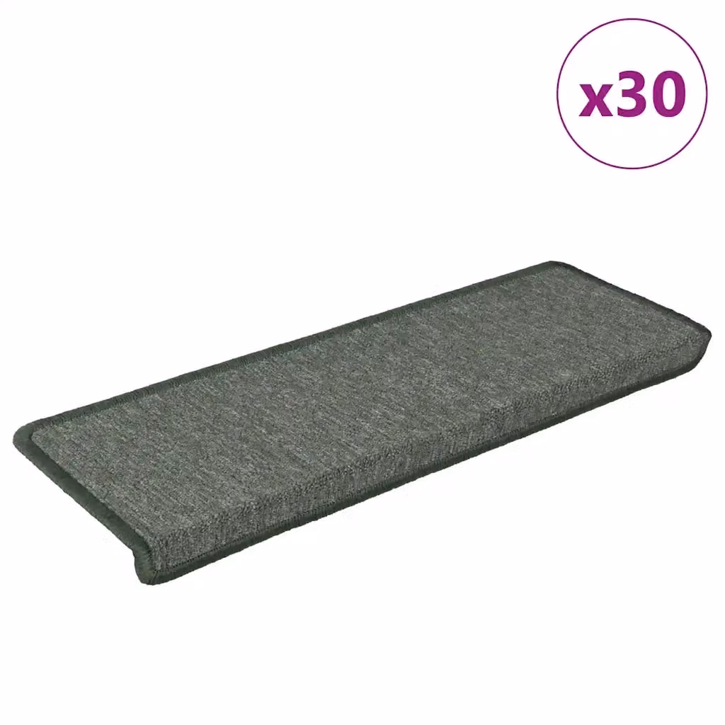 Set di 30 tappetini antiscivolo per scale vidaXL in polipropilene, colore verde, L: 65 cm, P: 21 cm, H: 4 cm – 2