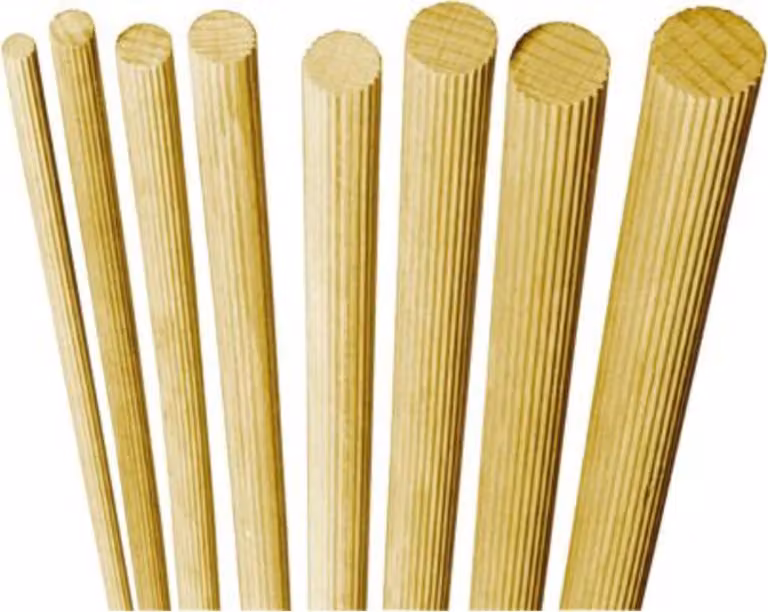 Barra scanalata in faggio, lunghezza 1,00 m, diametro 18 mm