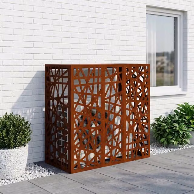 Copertura per condizionatore d'aria vidaXL colore marrone L 110 x P 50 x H 105 cm