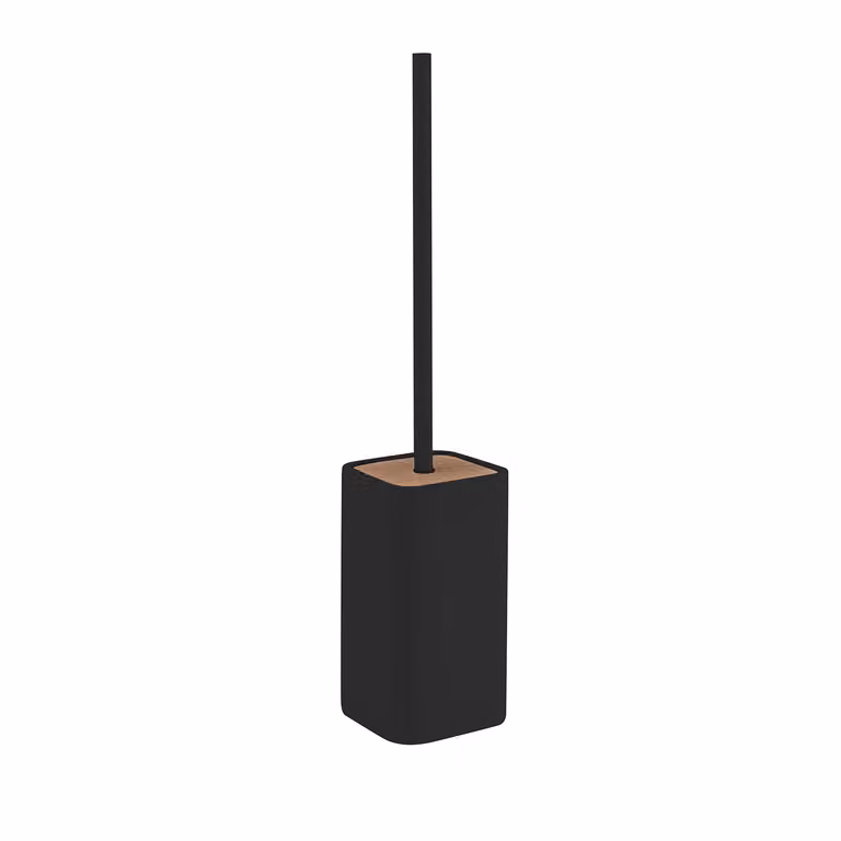 Scopino WC con ciuffo in setole d'appoggio in resina e bambù 1333 Gedy serie NINFEA Nero Matt