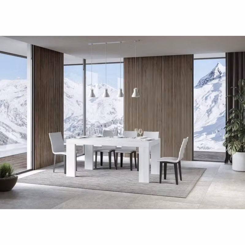 Tavolo rettangolare allungabile Itamoby in finitura bianco frassino per cucina e sala da pranzo L/P/H: 184 x 90 x 77 cm – 2