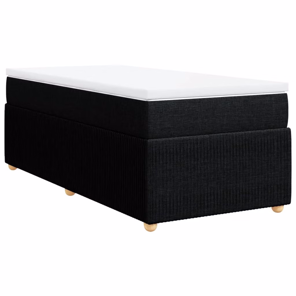 Giroletto a Molle con Materasso Nero 90x190 cm in Tessuto