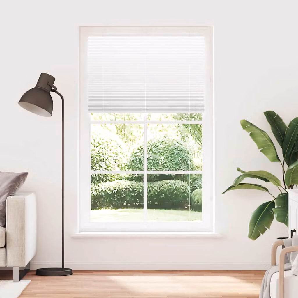 vidaXL Tenda Plissettata Bianca 115x200 cm Larghezza Tessuto 114,4 cm