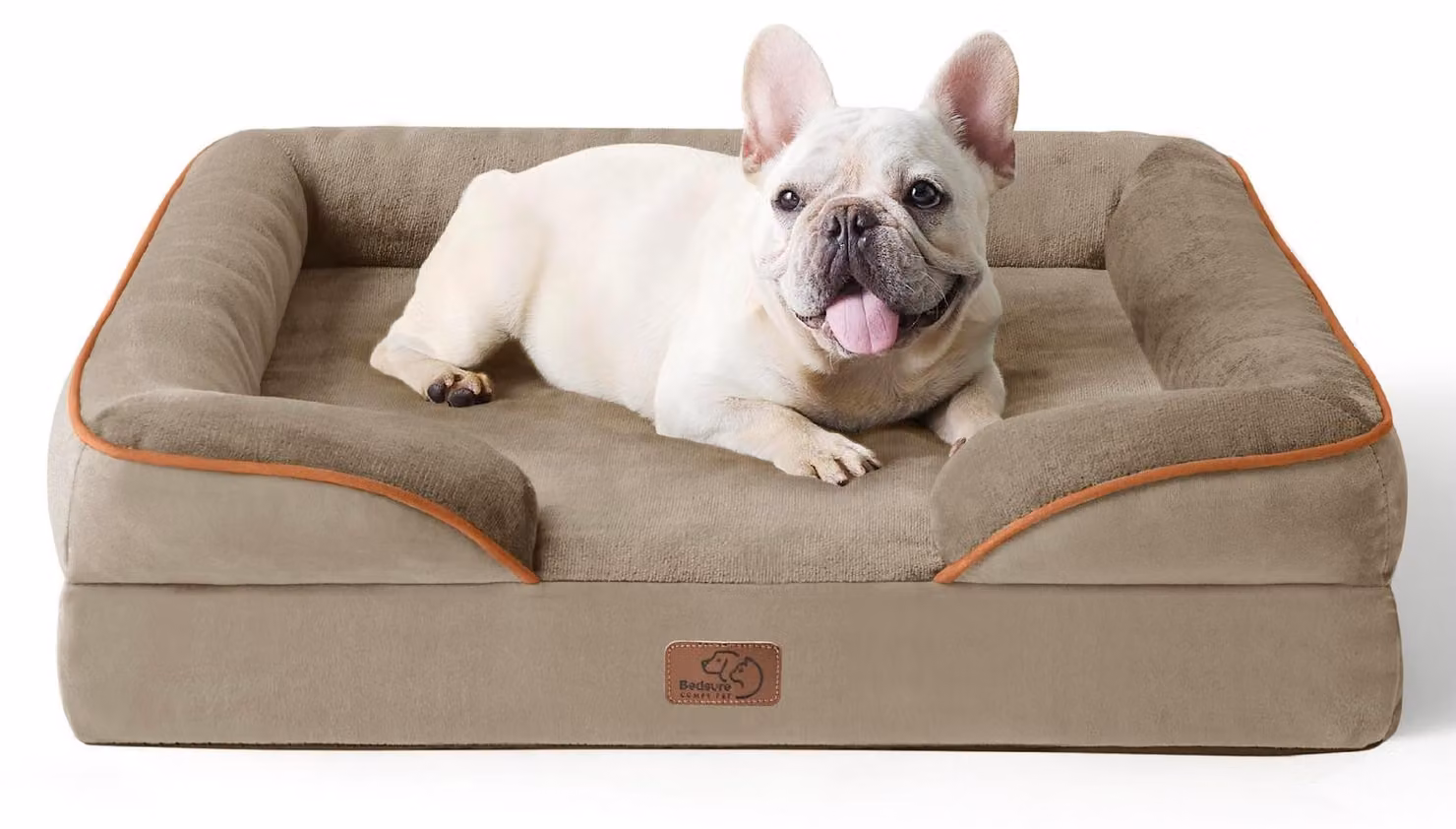Cuccia ortopedica per cani - 71 x 58 cm - Marrone nocciola - Fodera lavabile - Antiscivolo