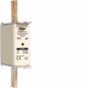 Cartuccia fusibile NH NH1C gG 690 V 50 A con segnalatore combinato e linguetta di presa in metallo