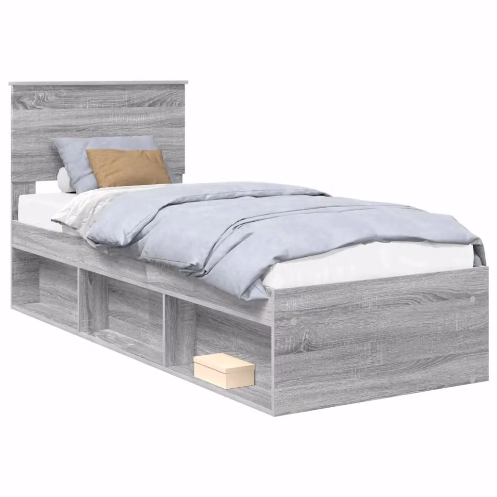 Struttura letto in pino massello vidaXL Grigio 80 x 190 cm – 2