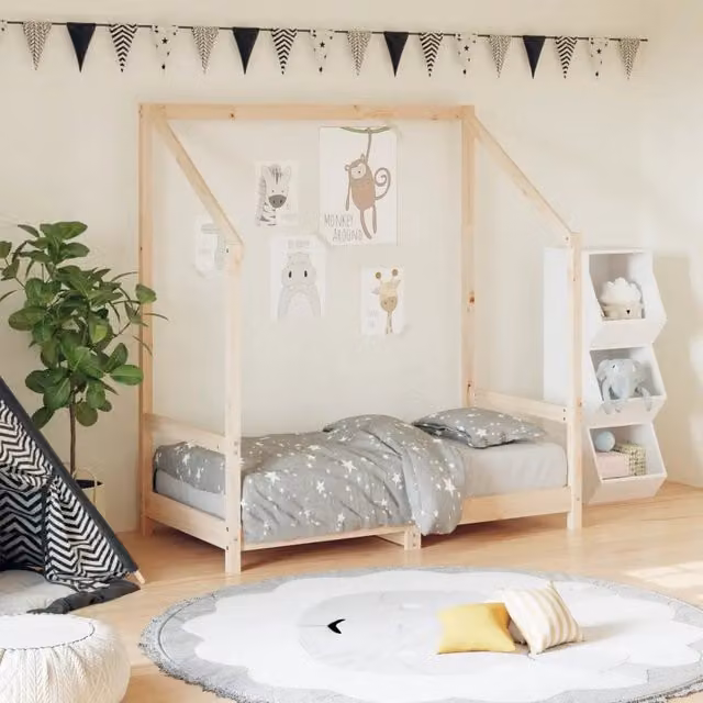 Giroletto per Bambini-Struttura Letto Bambini 70x140 cm in Legno Massello di Pino 109542
