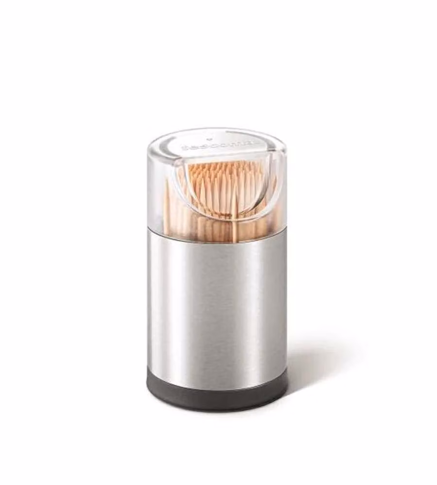 Tescoma Dispenser Stuzzicadenti Inox 45x80 mm - Acciaio e Plastica Trasparente