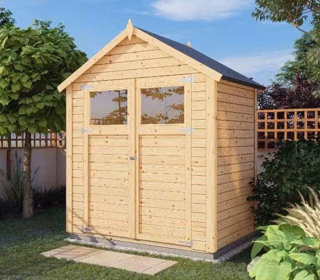 Bertilo Casetta per attrezzi Sylt 1/2/3 - 14 mm naturale Sylt 1 180x121 cm