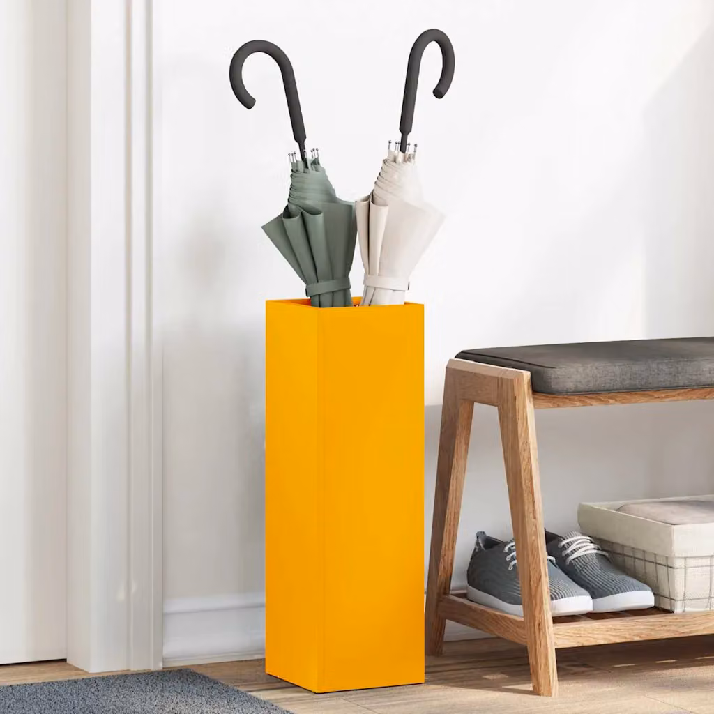 Stand per ombrelli da pioggia vidaXL in metallo giallo L/P/H: 15,5 x 15,5 x 49 cm