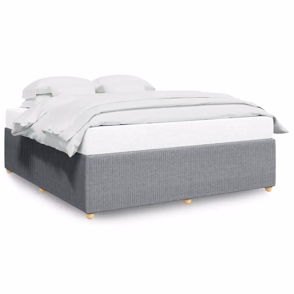Giroletto vidaXL senza materasso in tessuto grigio chiaro con doghe in legno L/P: 200 x 200 cm – 2