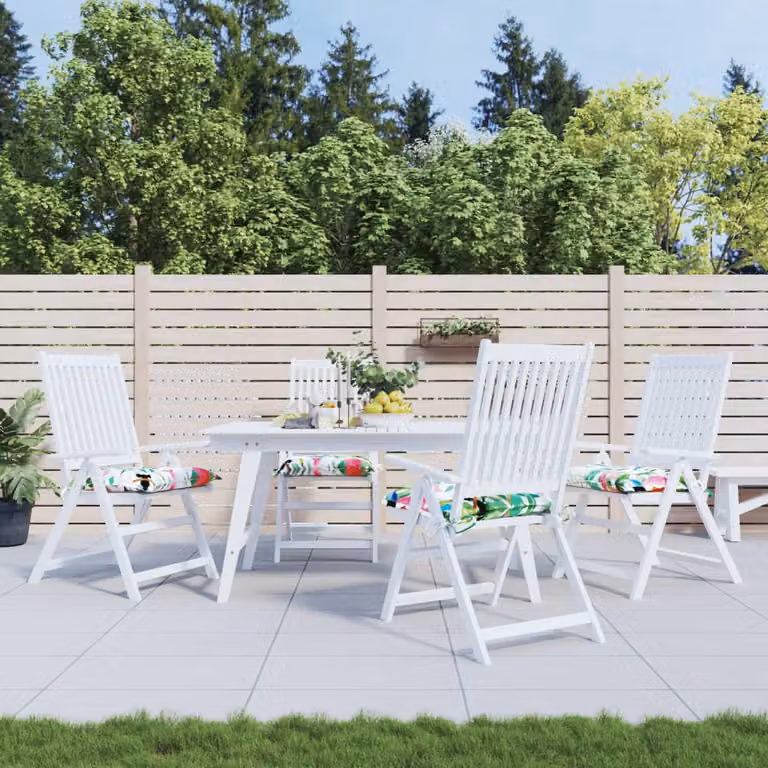 Set di 4 cuscini quadrati per sedia vidaXL multicolore in tessuto Oxford traspirante e idrorepellente L 50 x P 50 x H 7 cm