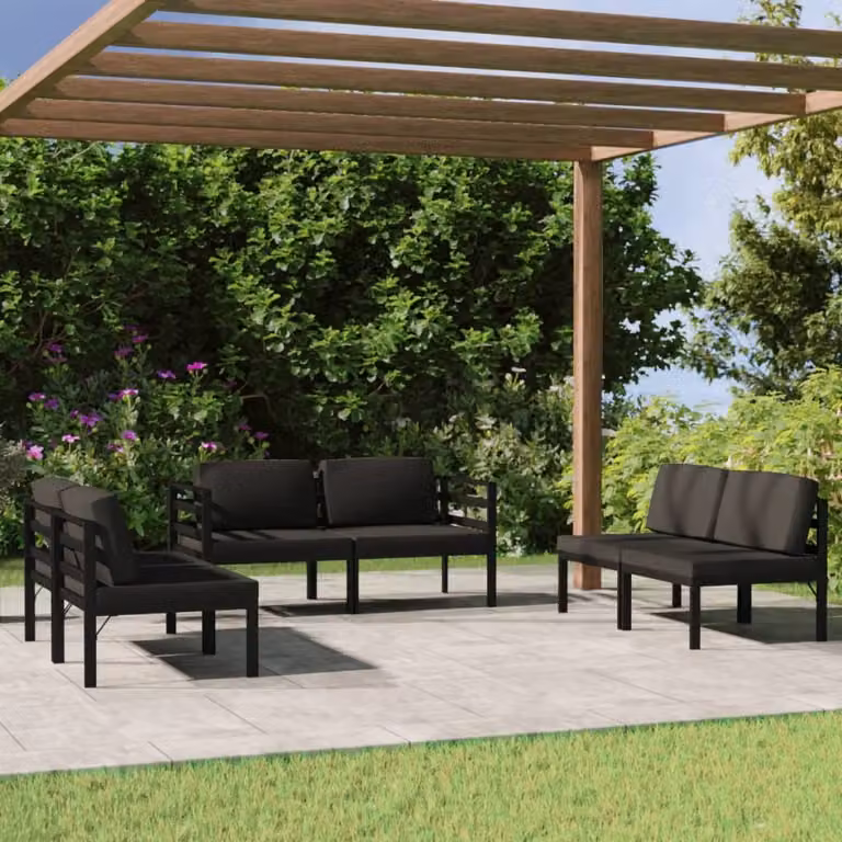 Maison Exclusive - Set Divani da Giardino 6 pz con Cuscini in Alluminio Antracite