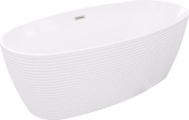 Mexen Lira vasca da bagno autoportante modello 170 x 80 cm, bianca, troppo pieno nichel spazzolato - 52831708000-97
