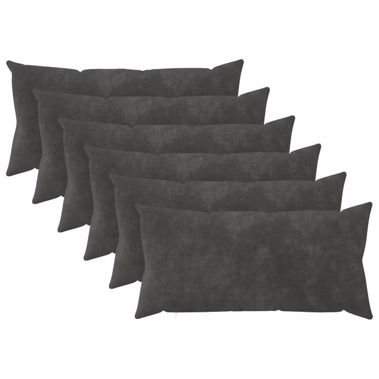 Set di 6 federe vidaXL HEERLEN in microfibra color antracite, L 40 cm x P 80 cm