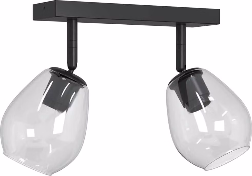 Faretto da soffitto Nero 33 x 13 x 26 cm Vetro e Metallo