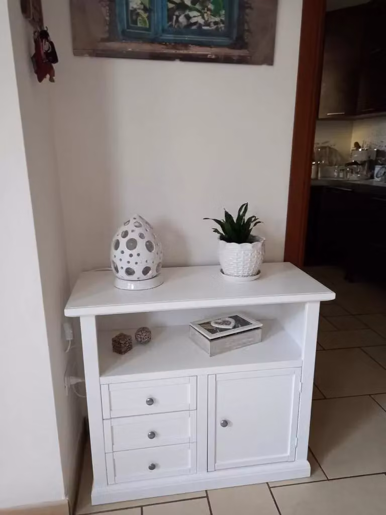 Porta TV in legno stile shabby chic bianco Mobili 2G L/P/H: 84 x 40 x 75 cm – 2